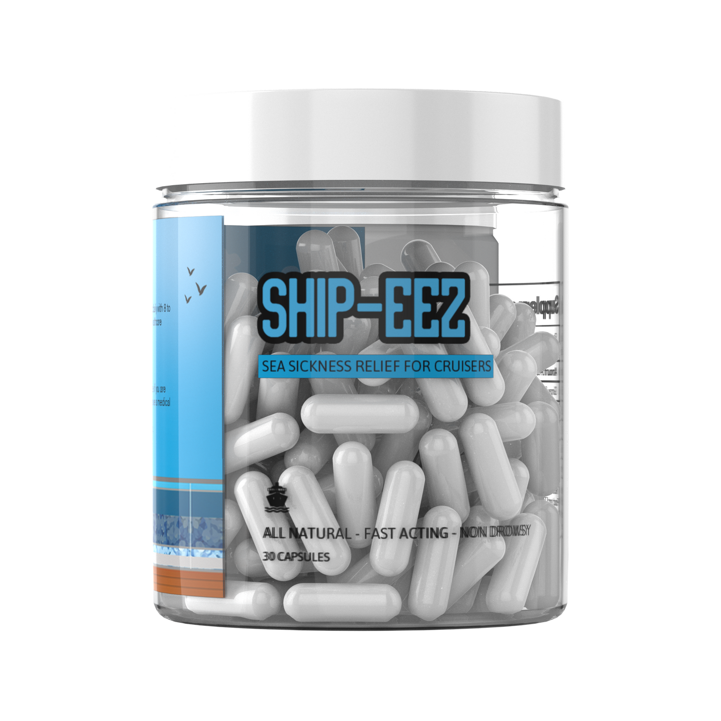 Ship-EEZ Sea Sickness Capsule for Cruisers, Made with All Natural Ingredients, 30 Count - Ship-eez